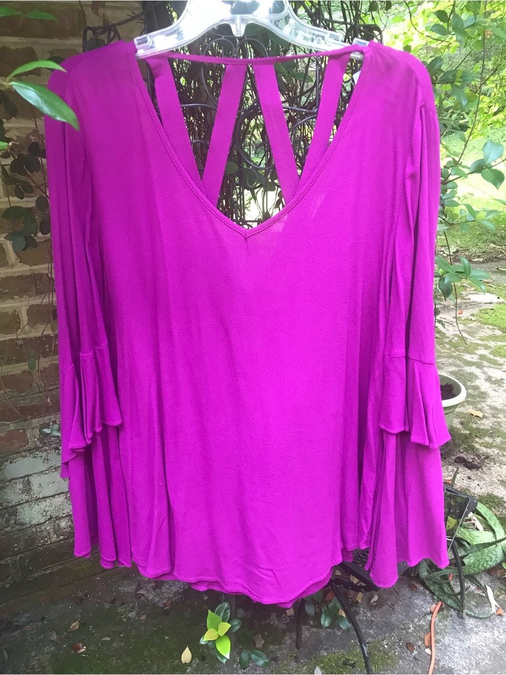 She + Sky- MAGENTA PURPLE BOUTIQUE TUNIC TOP- Size Large- NWT